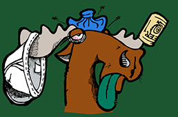 Hungover Moose illustration